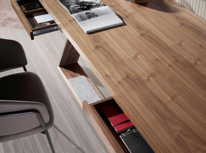 Angel Cerdá Walnut and black steel desk 3216