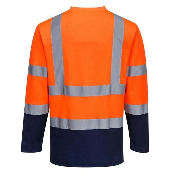 Hi-Vis Cotton Comfort Contrast T-Shirt L/S Portwest