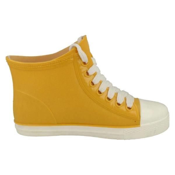 Spot On Ladies Spot On Lace Up Sneaker Style Ankle Wellington Boots