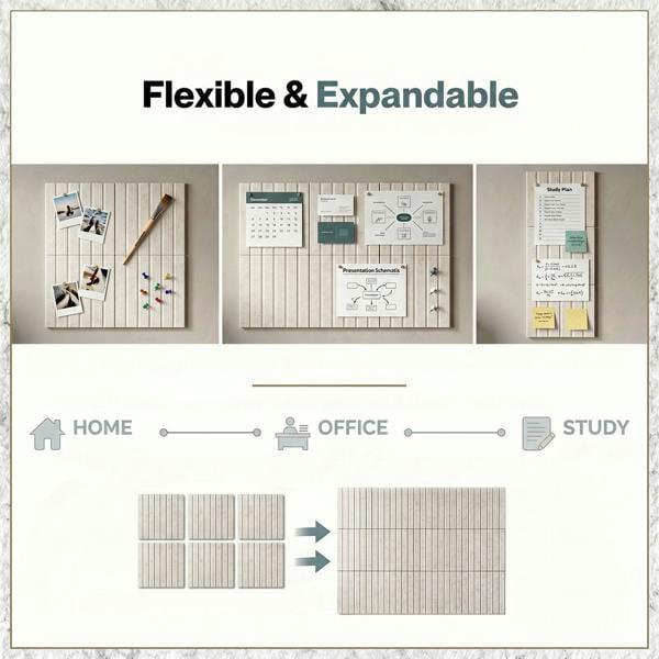 Levede Felt Notice Board 6 Pack Wall Tiles Pin Board Self Adhesive Beige 30x30cm
