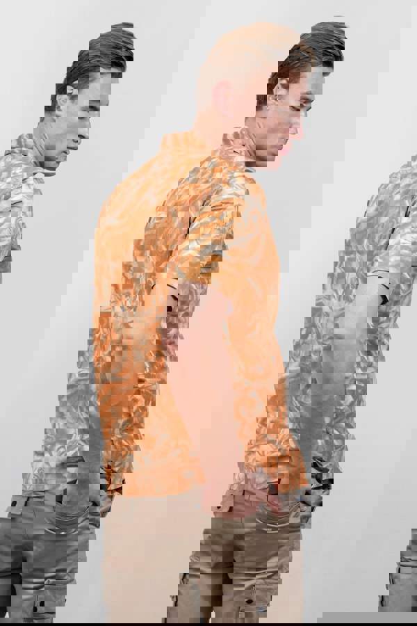 ENORSIA Revere Collar Short Sleeves Printed Shirt