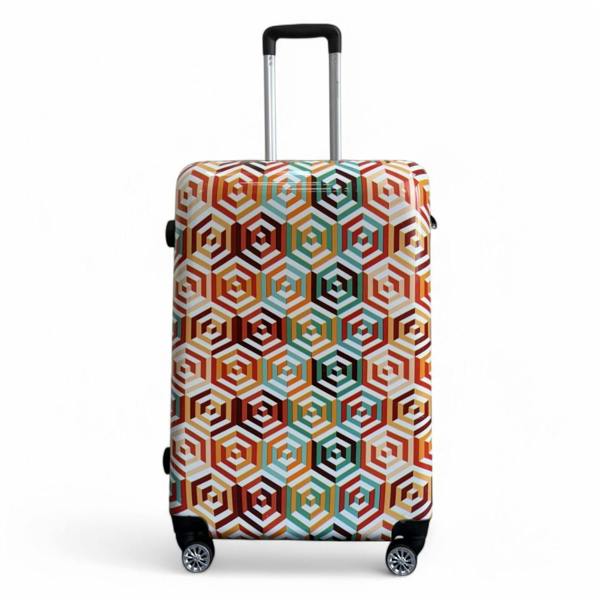 Snowball Strong Expandable Hard Shell Dual 4 Wheel Suitcase Set Print Luggage Cabin Travel Bag