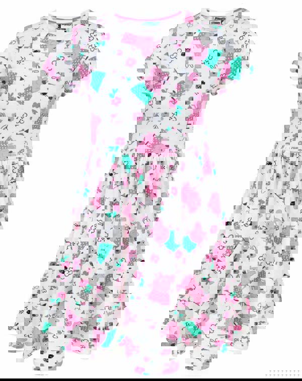 Peppa Pig Girls White Short Sleeve Skater Dress