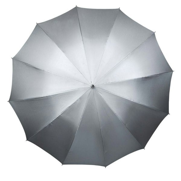 Double Canopy Silver & Black Falcone Umbrella Top View