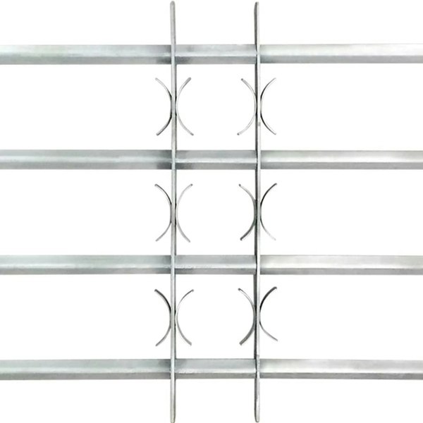 Berkfield Adjustable Security Grille for Windows with 4 Crossbars 1000-1500 mm