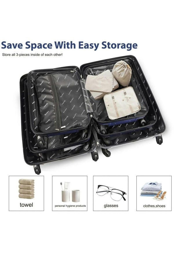 Groundlevel Infinity Hard Shell 3 Piece Luggage Set