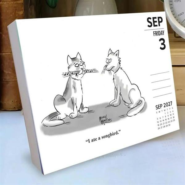 Cat Cartoon A Day Desk Calendar 2027, Desk Calendars, Day To View, Cats, Gift