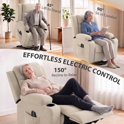 HOMCOM Riser Recliner Chair with Massage and Heat for Elderly