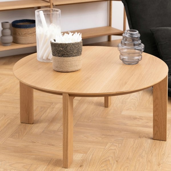 Furniture To Go Maxime Round Coffee Table in Matt Oak
