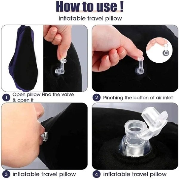 Anyhouz Anypillow Purple Inflatable Support Pillow Bamboo Fiber