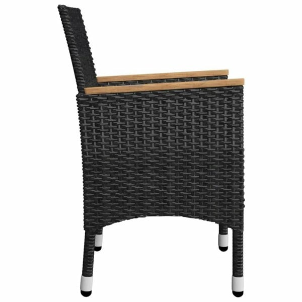 Berkfield 5 Piece Garden Dining Set with Cushions Black