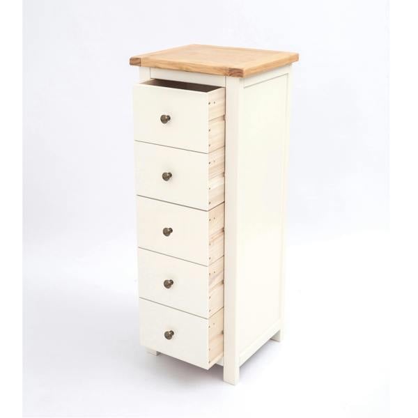 Cabinet Bits Maggiori 5 Drawer Narrow Chest of Drawers Brass Knob