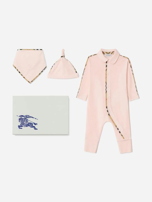 Burberry Kids Burberry Baby Girls Hamilton Romper Gift Set in Pink