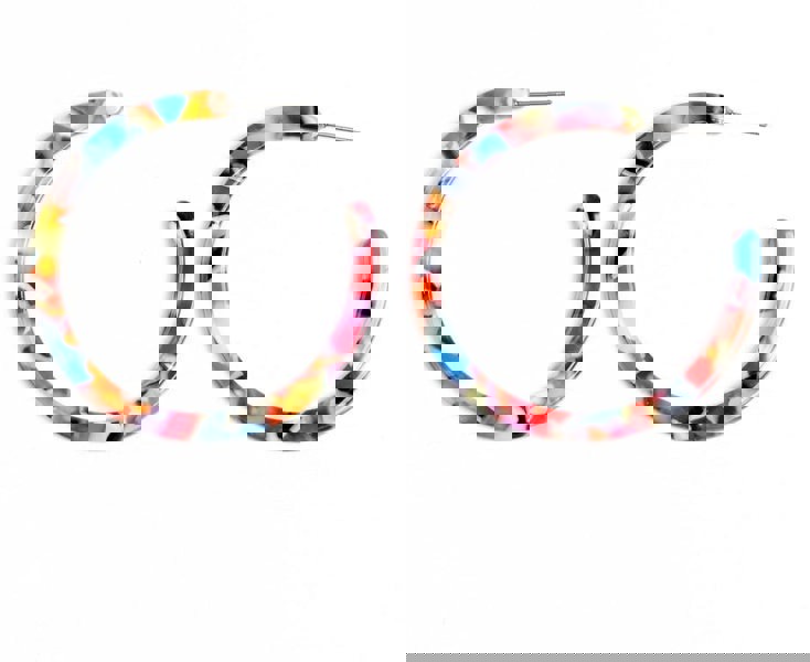 One Of A Kind Club Multicoloured big hoop acrylic earrings