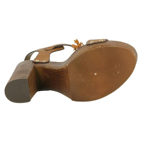 Savannah Ladies Savannah High Platform Wood Clog T-Bar Sandal