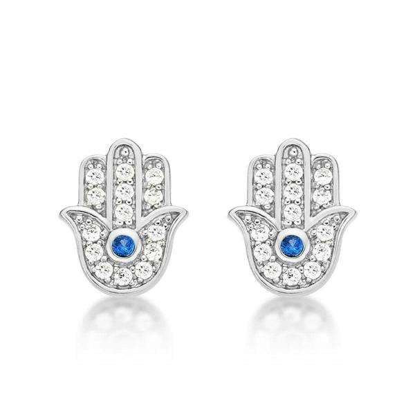 Sterling Silver Hamza Hand Stud Earrings for Women - namana.london