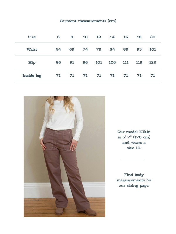 Kite Organic Evershot Wide Leg Twill Trousers Mocha