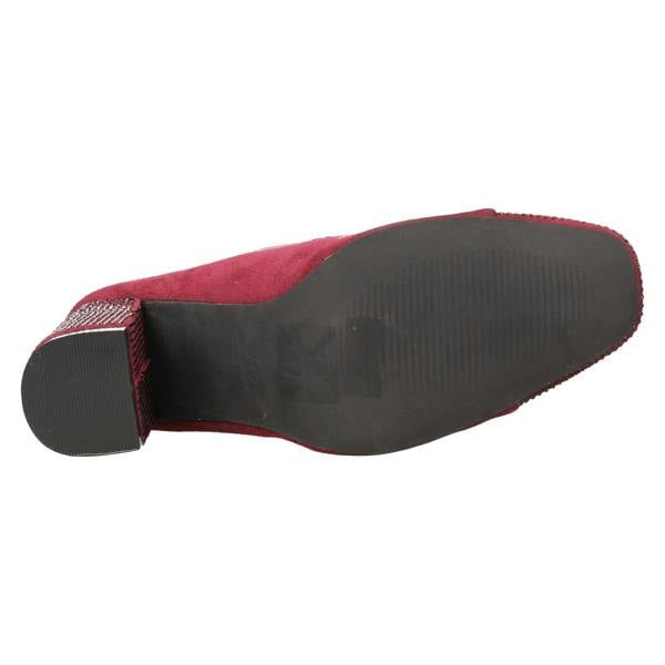 Spot On Ladies Spot On Diamante Heel And Toe Cap Court Shoes  F90138