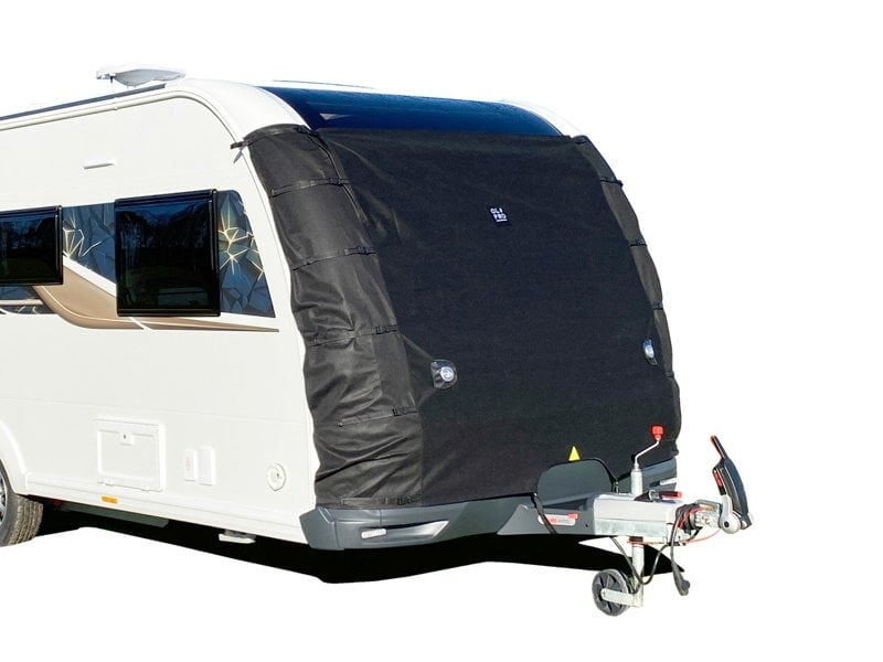 front view of caravan towing cover