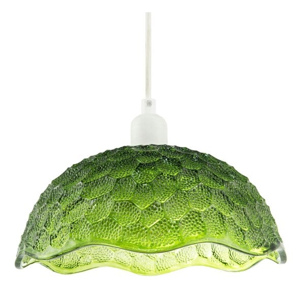 Tortoise Designed Emerald Green Glass Textured Ceiling Light Shade Image 1