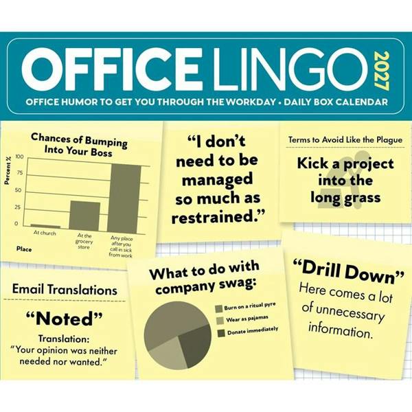 Office Lingo Desk Calendar 2027, Desk Calendars, Day To View, Humour, Gift