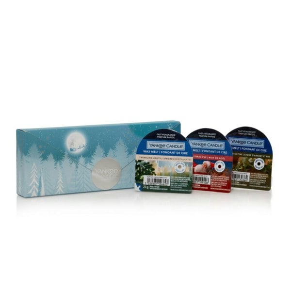 Yankee Candle Wax Melt Set 3pc (Twinkling Lights, Christmas Eve, Silver Sage & Pine)