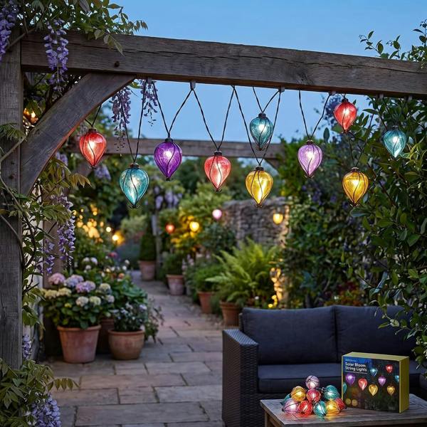 Rainbow Balloon Solar String LED Lights Outdoor 4.7m Cable Multicoloured Lanterns