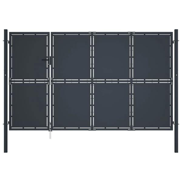 Berkfield Garden Gate Steel 350x175 cm Anthracite