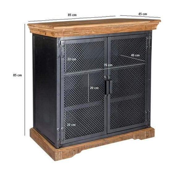 Wyld Haus Albatross Small Mango Wood and Metal Sideboard 2 Doors