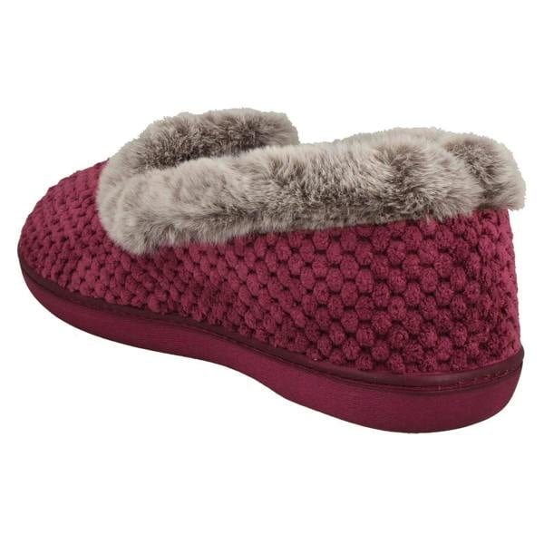 Padders Ladies Padders Textured Trimmed Full Slippers Misha