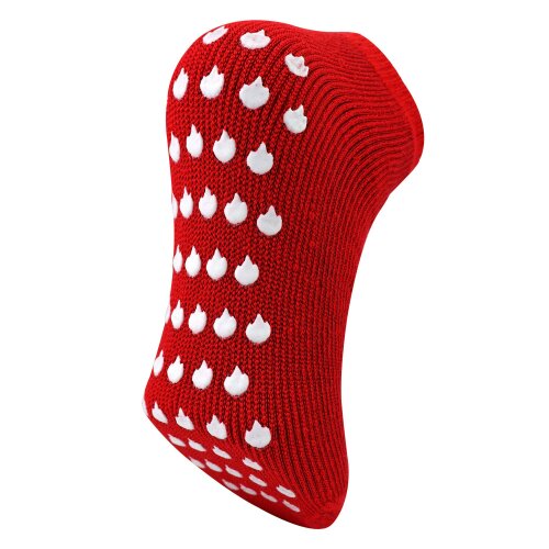 THMO Mens Thermal Low Cut Slipper Socks Gripper Sole Warm Cosy Home Socks - 6-11 UK - Red