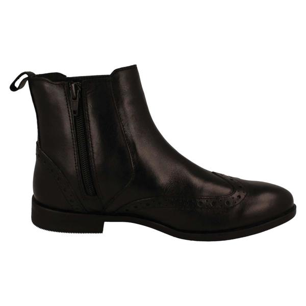 Leather Collection Ladies Leather Collection Brogue Detailed Chelsea Boots F4455