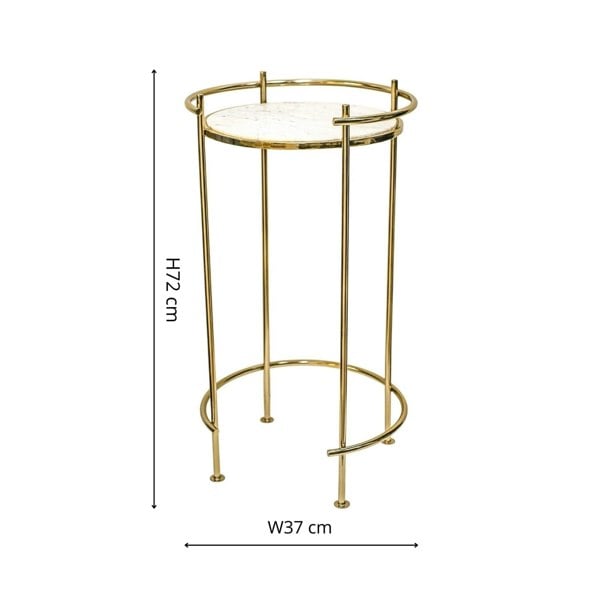 Ivyline Opulence Set of 2 Nested Side Tables Marble/Gold