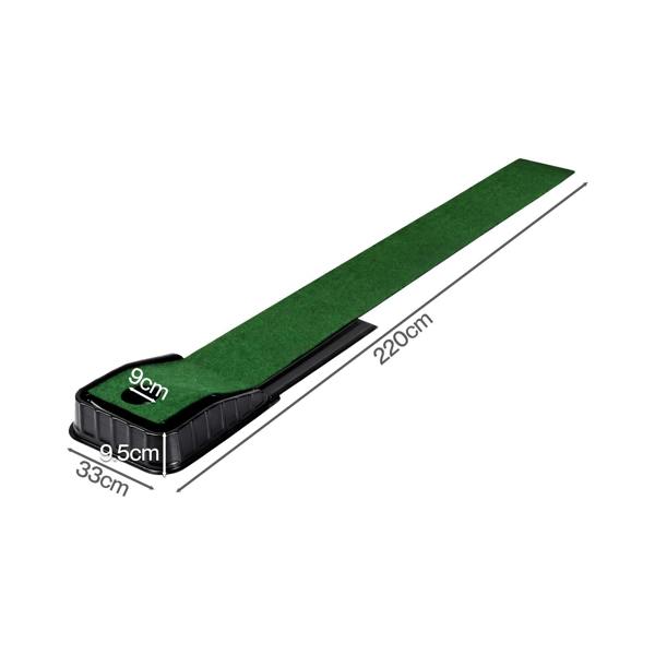 Centra Golf Putting Mat Auto Ball Return Path 220x33cm Indoor Outdoor Green