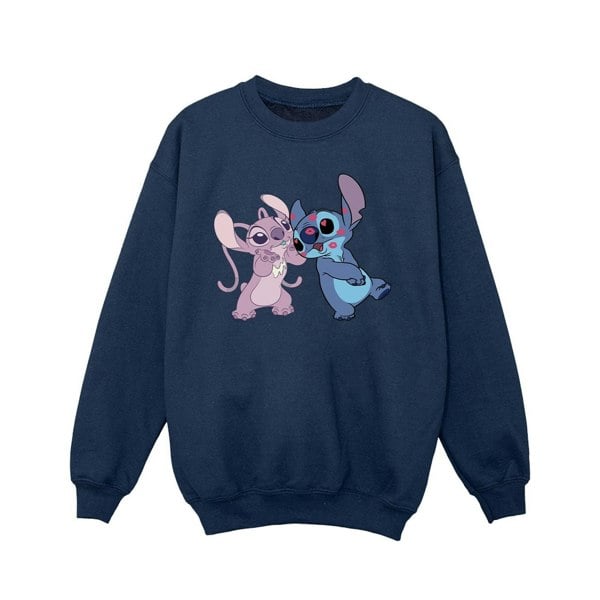 Disney Girls Lilo & Stitch Kisses Sweatshirt - Navy Blue