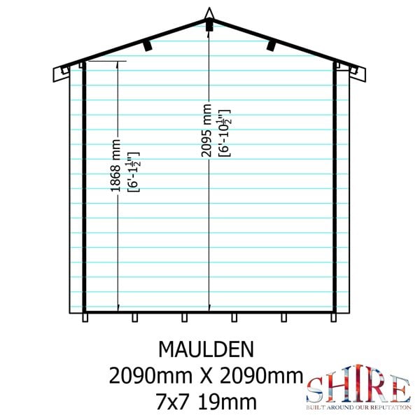 Shire Maulden  with verandah 7x7 Log Cabin 19mm interlock Cladding - Best Shed