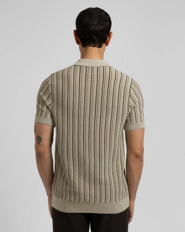 Steel & Jelly Bow - Stripe Knitted Polo Shirt