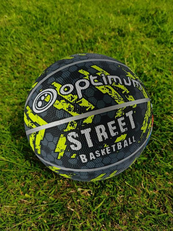Street Basketball Black/Yellow Mini – Durable Outdoor Basketball - Optimum