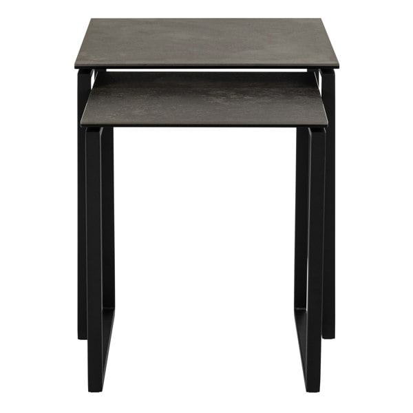 Furniture To Go Katrine Square Coffee Table Set in Ceramic Black