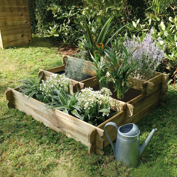 Cerland Angelic Tiered Raised Bed 1m x 1m 187L 5 Section Vegetable Growing Bed