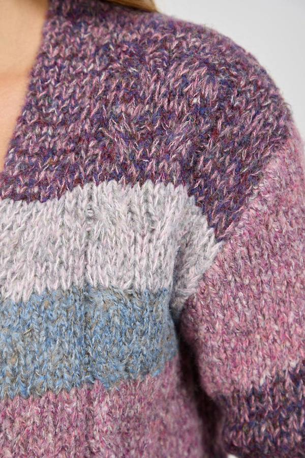Mudflower Cable-Knit Stripe Cardigan