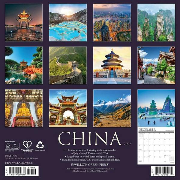 Asia China Calendar 2027, Wall Calendars, Month To View, Travel, Gift