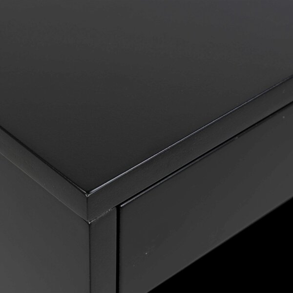 Wyld Haus Cholet Square Bedside Table with 1 Drawer in Black