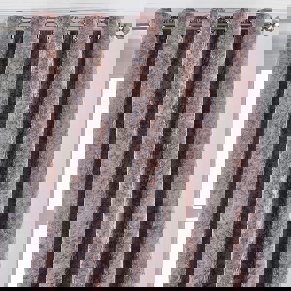 Paoletti Verona Crushed Velvet Eyelet Curtains - Blush