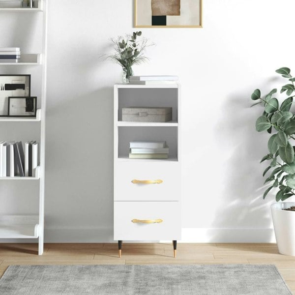 Berkfield Sideboard High Gloss White 34.5x34x90 cm Engineered Wood