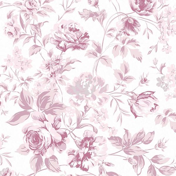 Shabby Chic Rachel Ashwell Romantic Rose Wallpaper | Pink