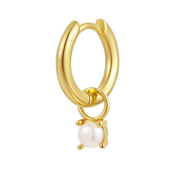 Gold Trip Huggie Hoop Birthstone Charm Earrings