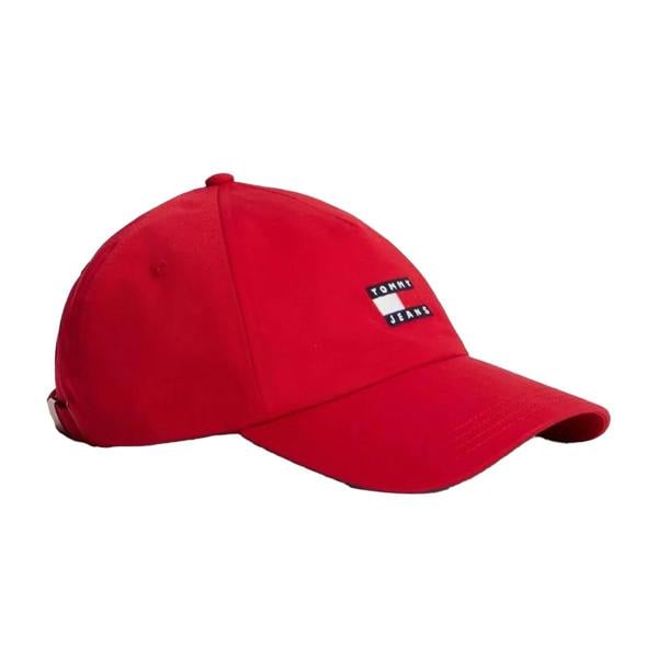 Tommy Jeans Flag Logo Organic Cotton Baseball Cap - Sapphire Red - 