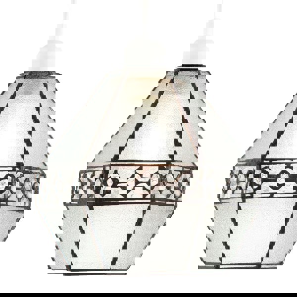 Industrial Style Pendant Light Shade with Frosted Glass and Clear Gems Image 5