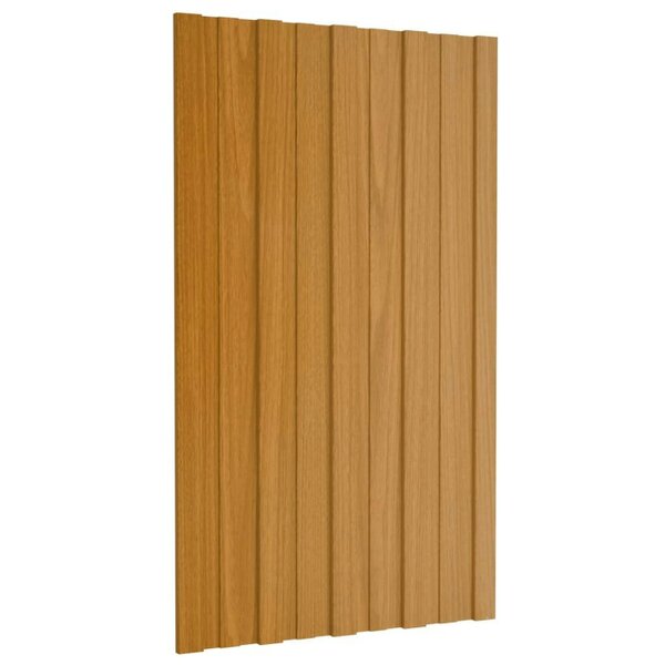 Berkfield Roof Panels 12 pcs Galvanised Steel Light Wood 80x45 cm